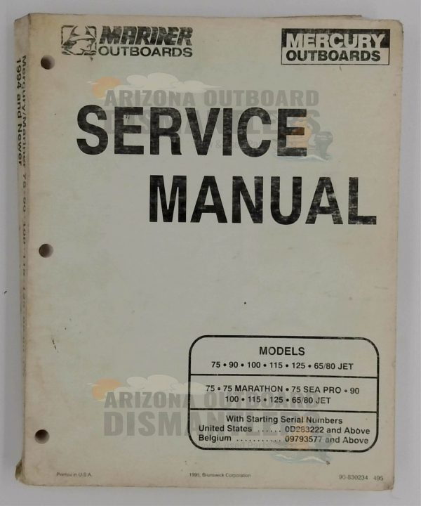 90-830234 Service Manual – Mariner/Mercury 75-125HP & Jet