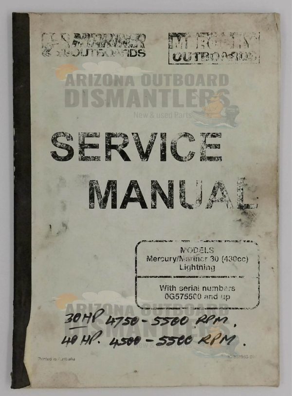90-853985 Service Manual – Mercury/Mariner 30–40HP