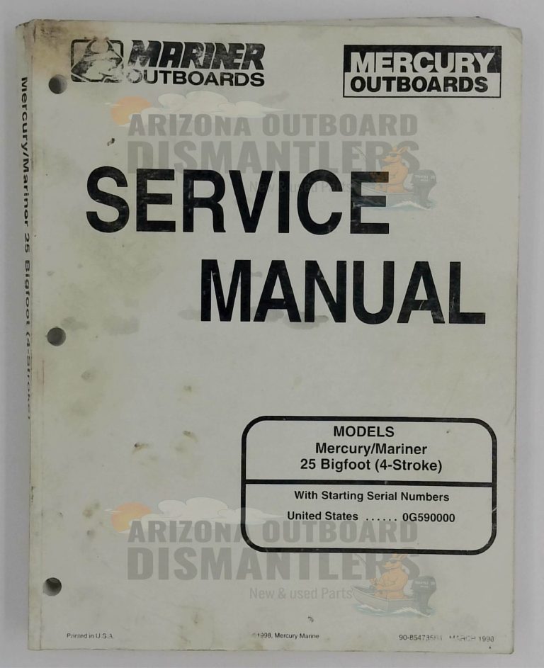 90-854785R1 – Mercury Mariner Service Manual 25HP Bigfoot 4-Stroke (1998)