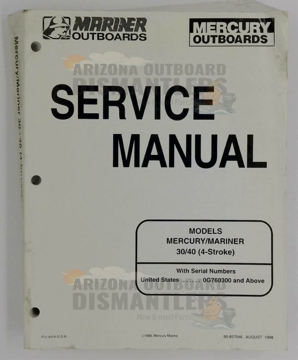 90-857046 – Mercury Mariner Service Manual 30–40HP 4-Stroke (1998)