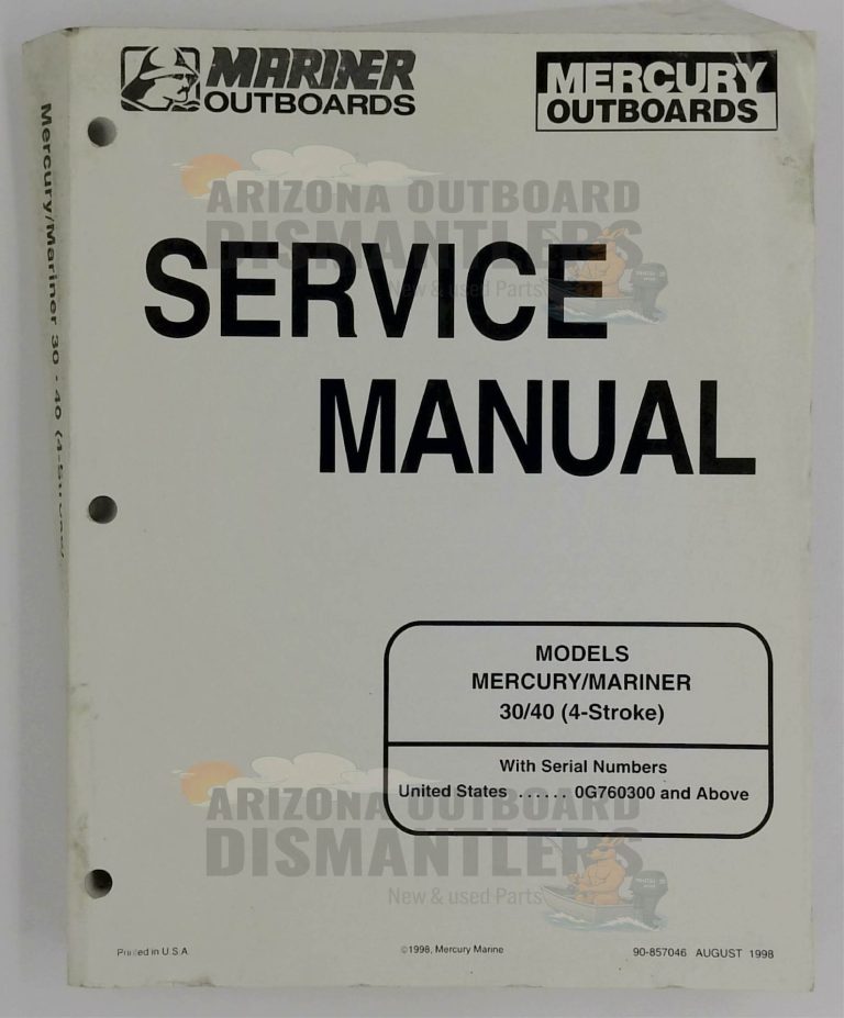 90-857046 – Mercury Mariner Service Manual 30–40HP 4-Stroke (1998)