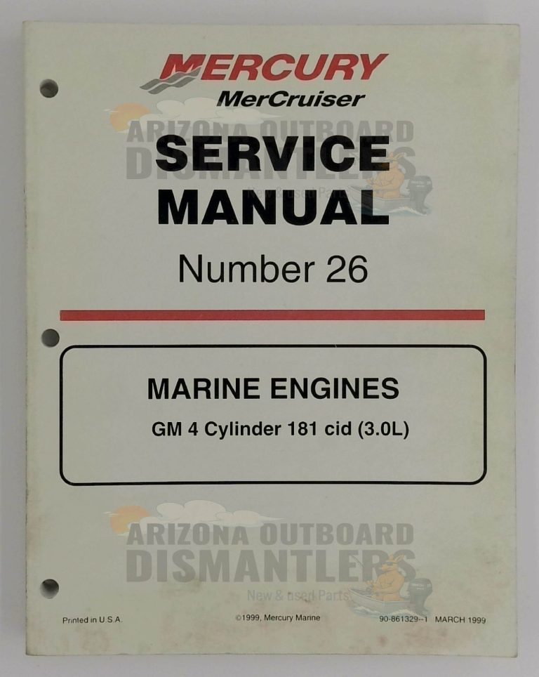90-861329-1 Service Manual – MerCruiser GM 4-Cylinder 181 CID (3.0 L)