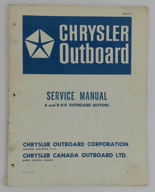Chrysler Outboard 6 And 8 Hp Service Manual