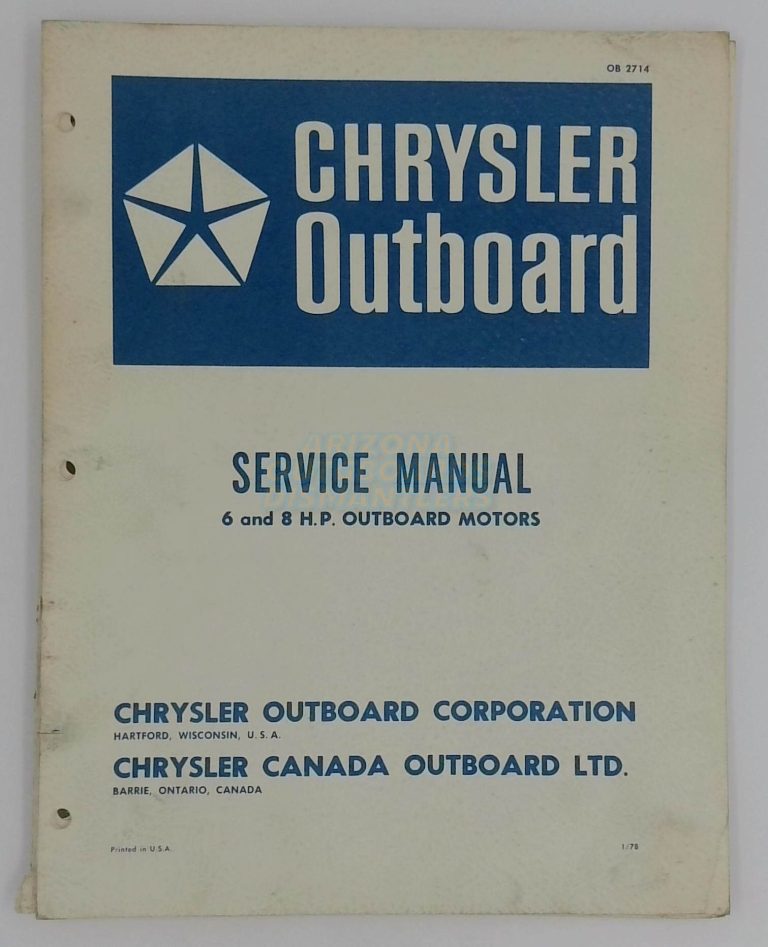 Chrysler Outboard 6 And 8 Hp Service Manual