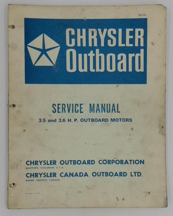 Chrysler Outboard Service Manual 3.5 And 3.6 Hp