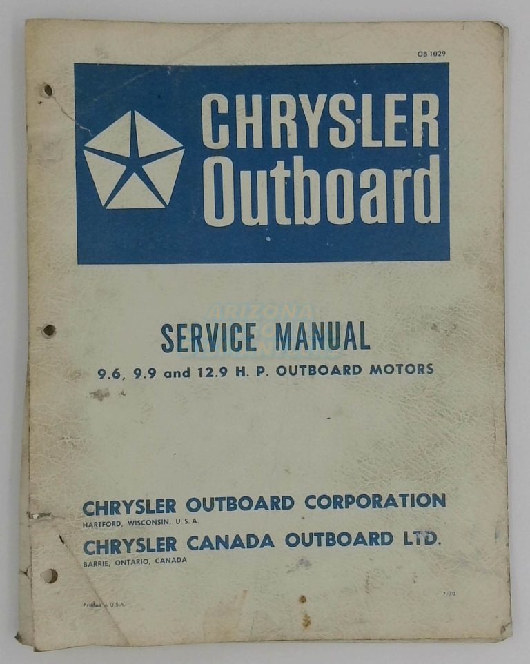 Chrysler Outboard Service Manual 9.6,9.9,12.9 Hp