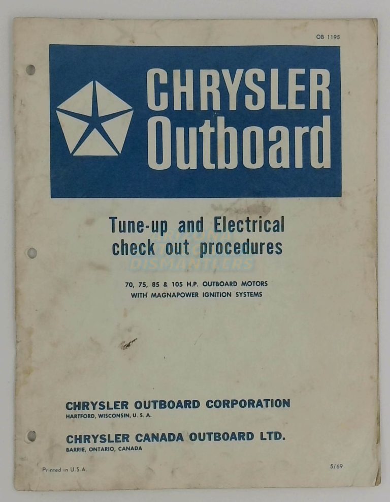 Chrysler Outboard Tune Up and Electrical Check Out Procedures