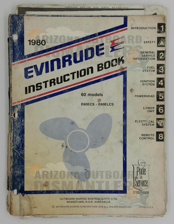 Evinrude Instruction Book – 1980 60HP Models E60ECS / E60ELCS | P/N 5493