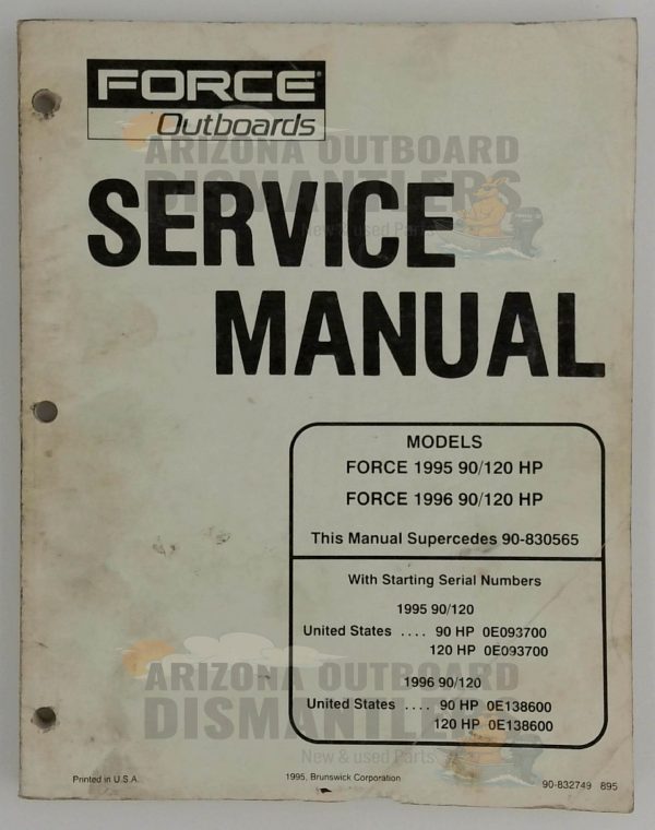 Force Outboards Service Manual – 90/120 HP (1995 to 1996) | P/N 90-832749