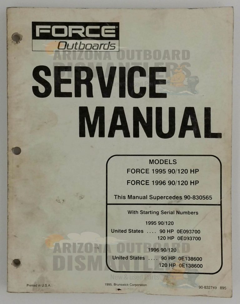 Force Outboards Service Manual – 90/120 HP (1995 to 1996) | P/N 90-832749