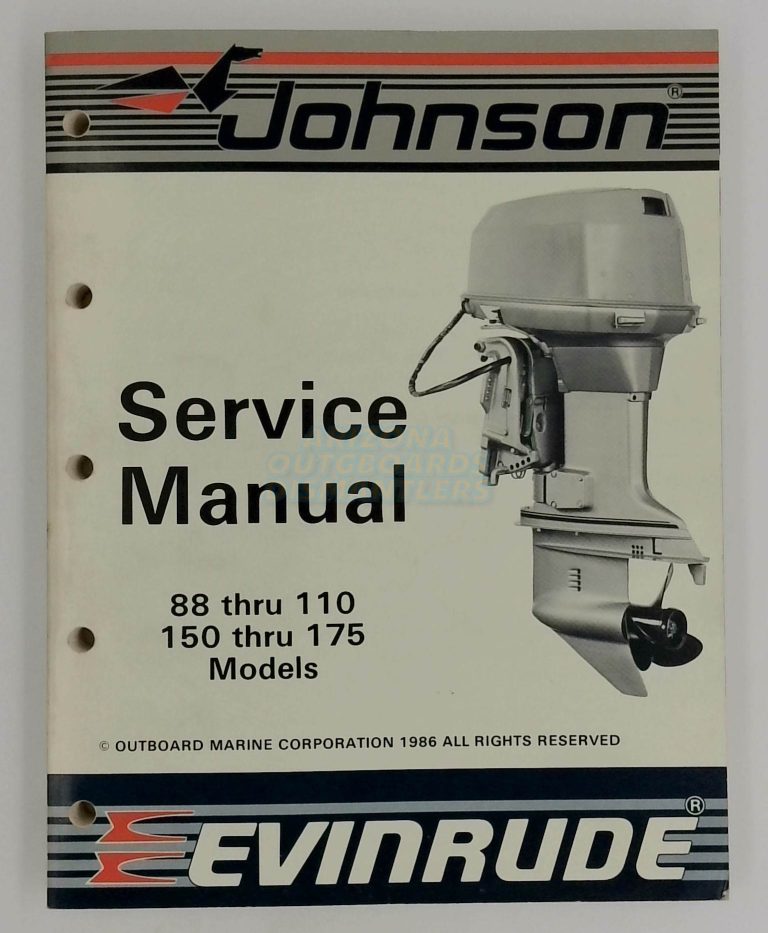 Johnson Evinrude Outboards Service Manual 88 Thru 110, 150 Thru 175