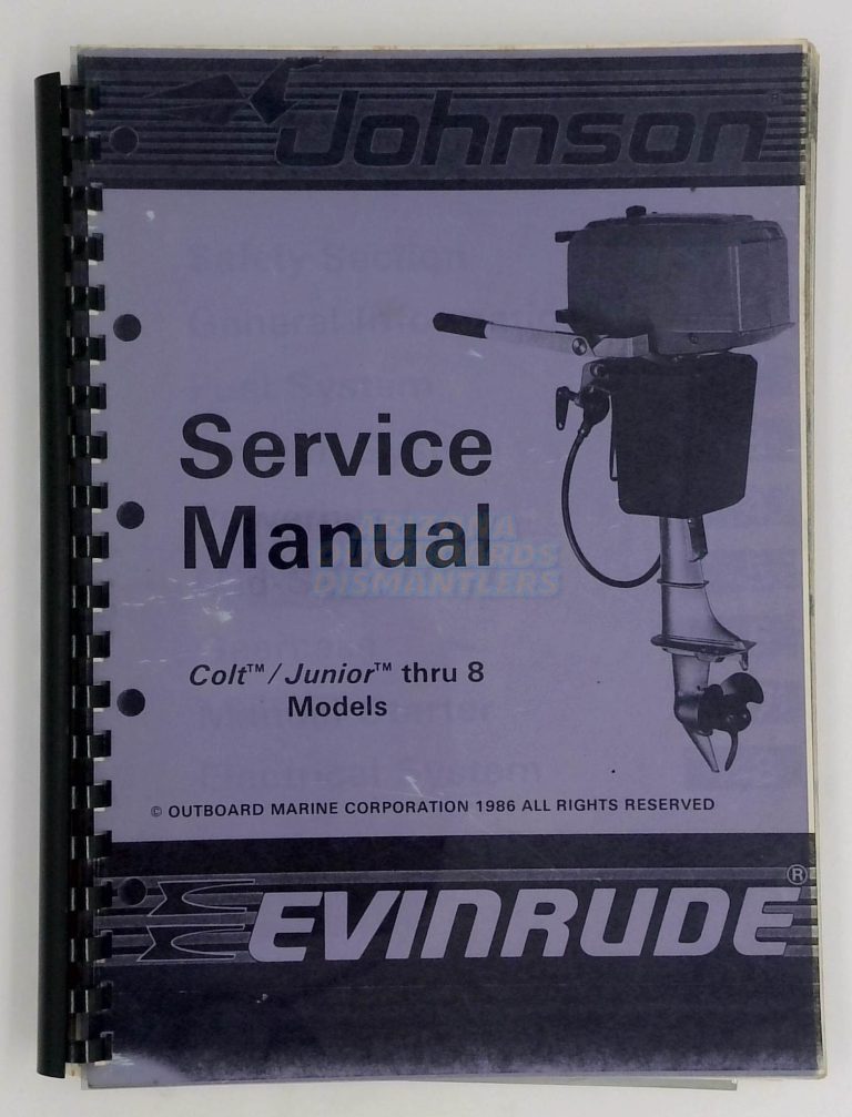 Johnson Evinrude Outboards Service Manual Colt/ Junior Thru In Folder