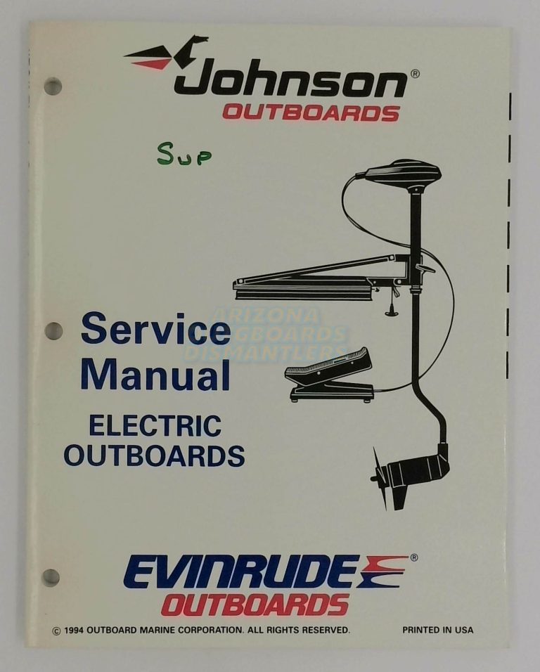 Johnson Evinrude Outboard Electric Outboards Service Manual