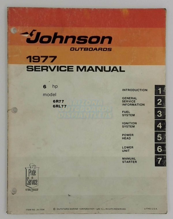 Johnson 1977 6 Hp Service Manual