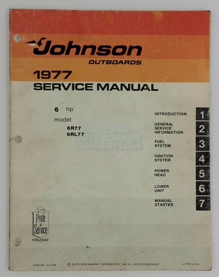 Johnson 1977 6 Hp Service Manual