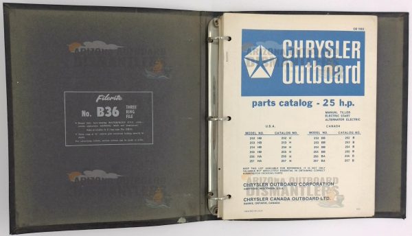 OB1983-1 Chrysler 25HP Outboard Parts Catalog (Manual / Electric)