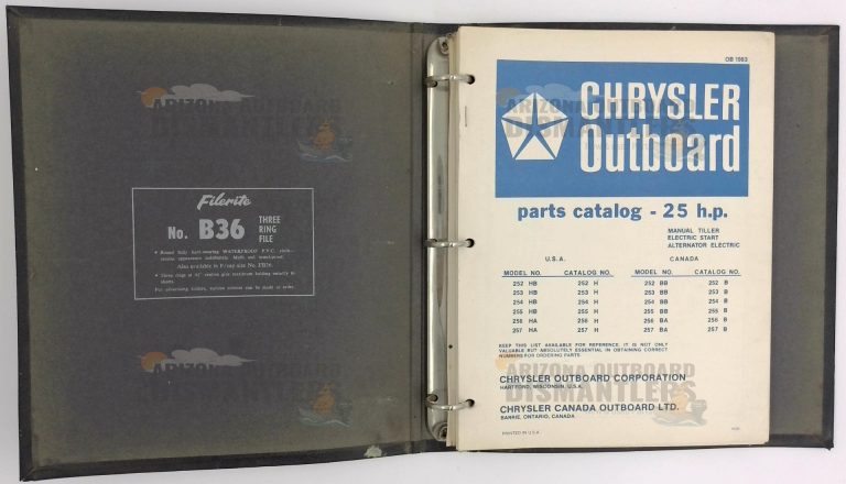 OB1983-1 Chrysler 25HP Outboard Parts Catalog (Manual / Electric)