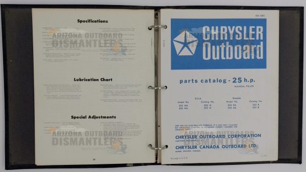 OB1983-1 Chrysler 25HP Outboard Parts Catalog (Manual / Electric) - Image 2