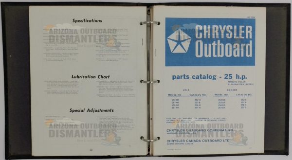 OB1983-1 Chrysler 25HP Outboard Parts Catalog (Manual / Electric) - Image 4