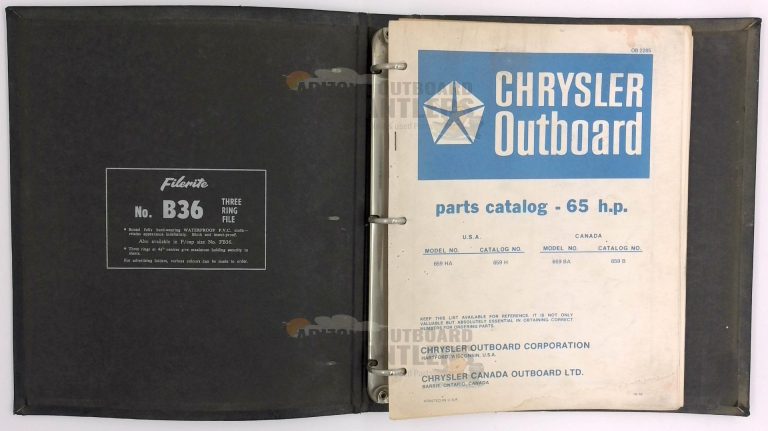 Chrysler Outboard Parts Catalogs OB2285–OB2701 (65HP to 140HP) — Vintage OEM Set