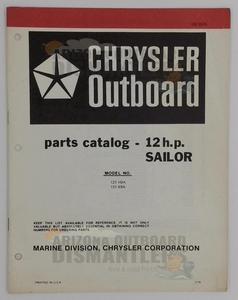 OB3075 Parts Catalog – Chrysler Outboard 12HP Sailor (Models 121H9A, 121B9A)