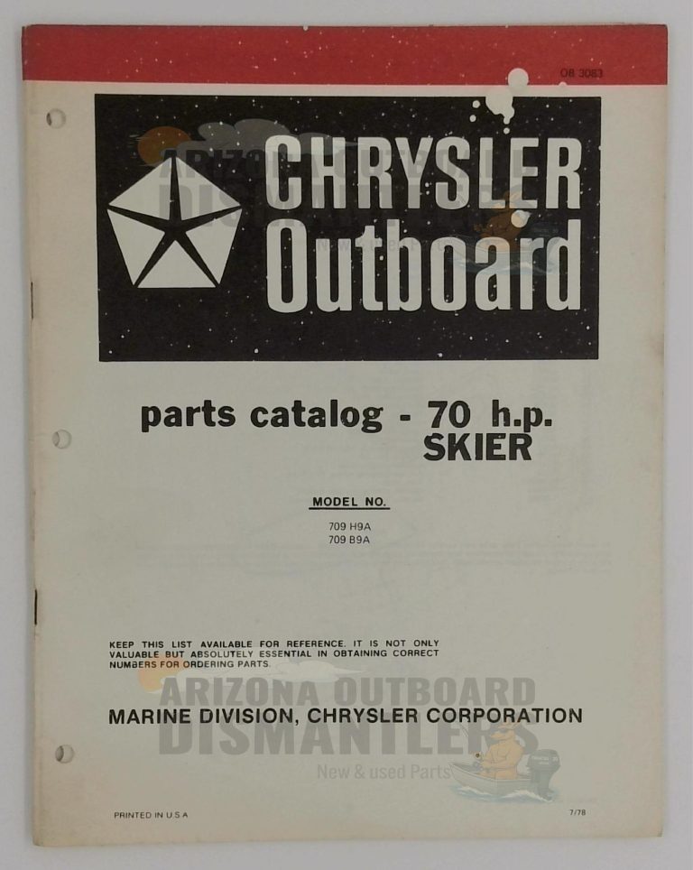 OB3083 Parts Catalog – Chrysler Outboard 70HP Skier (Models 709H9A, 709B9A)