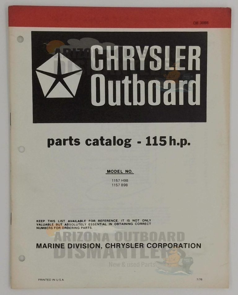 OB3088 Parts Catalog – Chrysler Outboard 115HP (Models 1157H9B, 1157B9B)