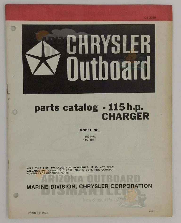 OB3089 Parts Catalog – Chrysler Outboard 115HP Charger (Models 1159H9C, 1159B9C)
