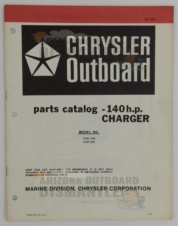 OB3091 Parts Catalog – Chrysler Outboard 140HP Charger (Models 1409H9B, 1409B9B)