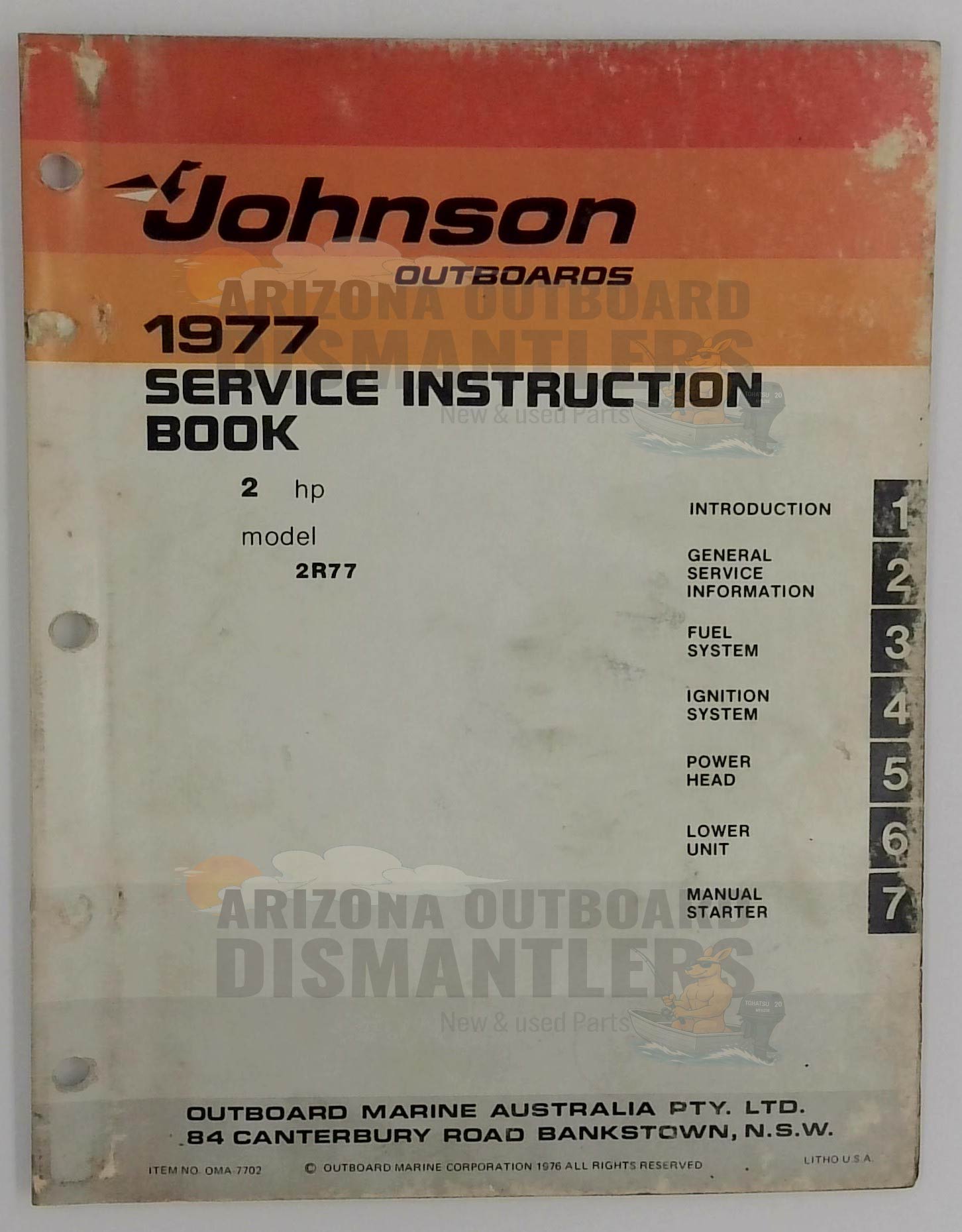 OMA-7702 – 2HP Models 1977 Service Manual – Johnson
