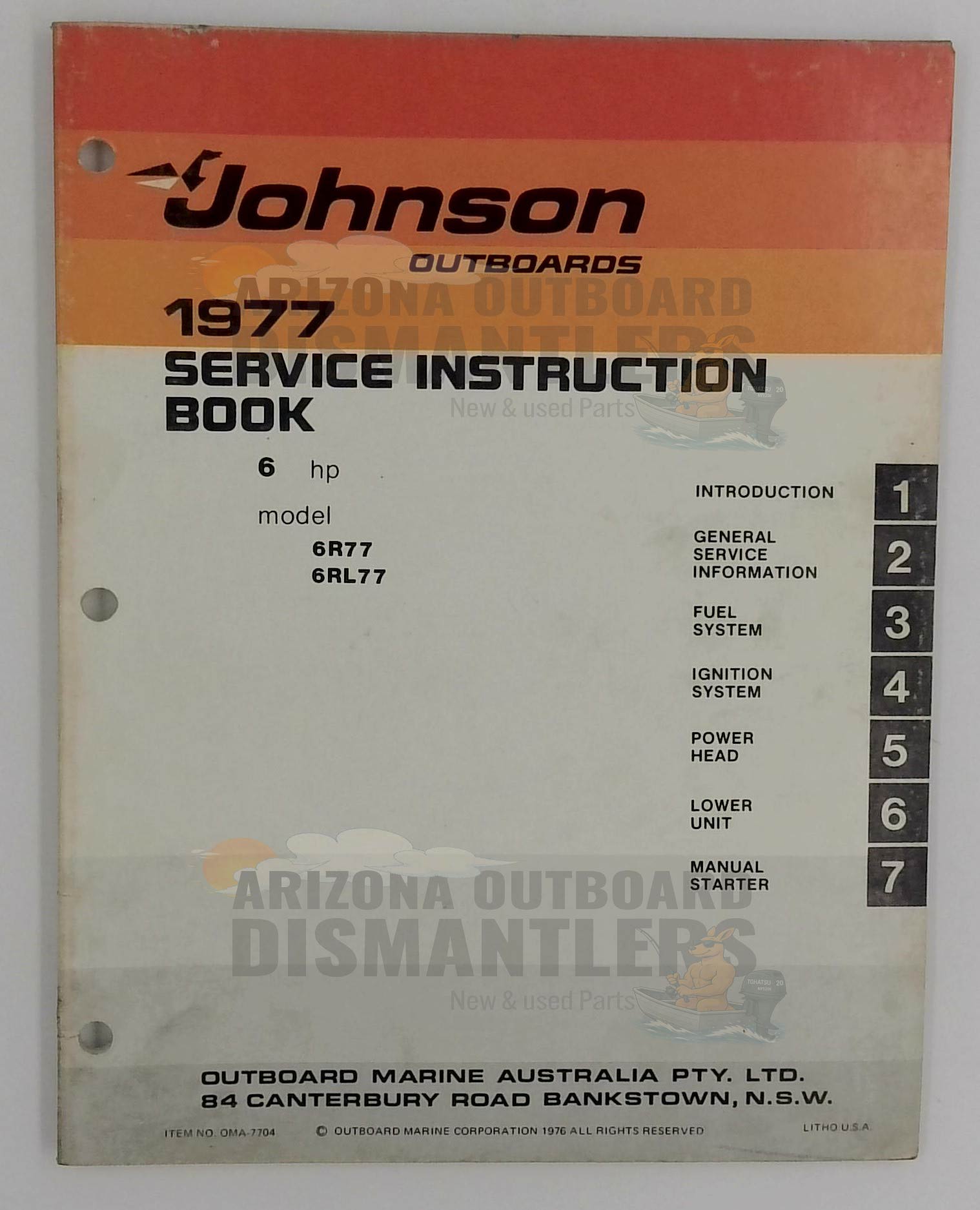 OMA-7704 – 6HP Models 1977 Service Manual – Johnson