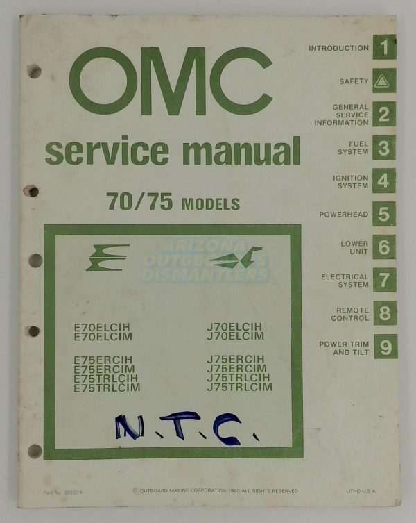 OMC 70/75 Hp Service Manual