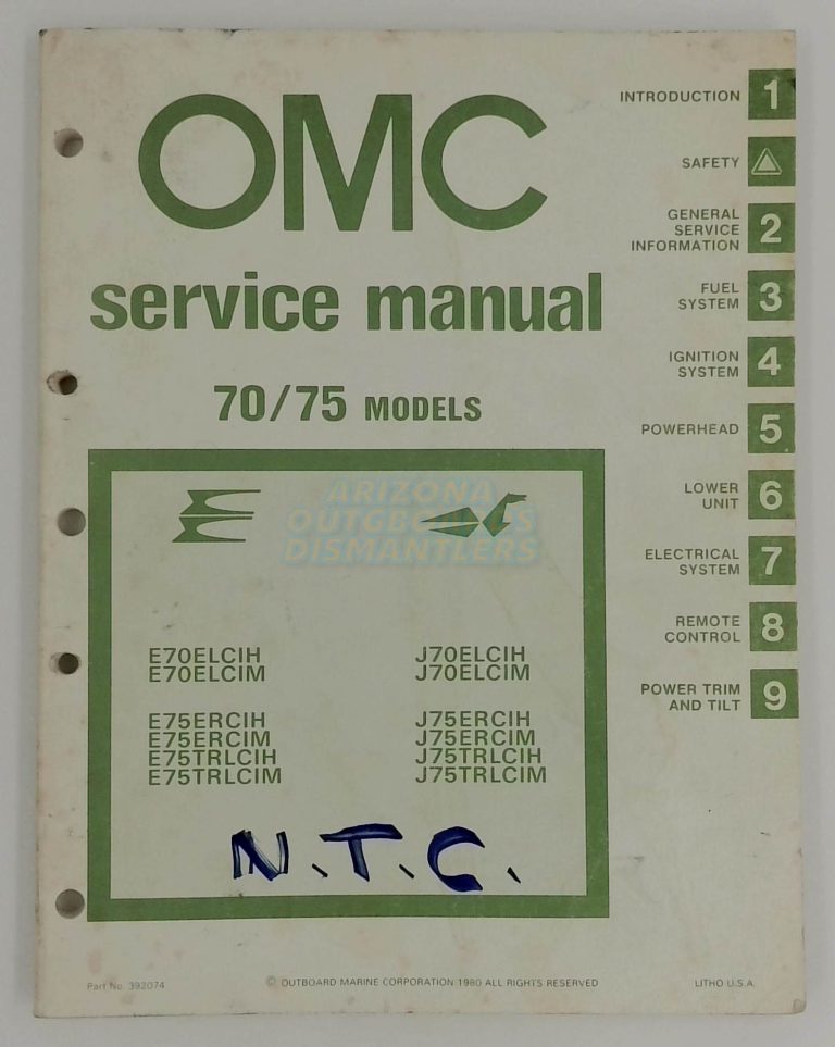 OMC 70/75 Hp Service Manual