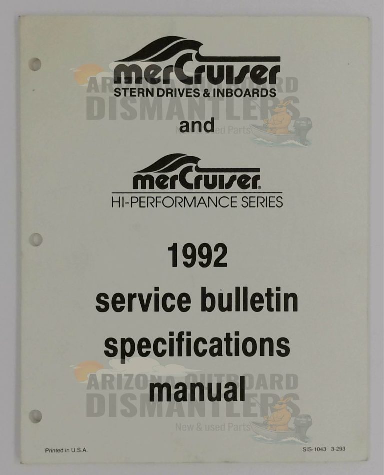 SIS-1043 3-293 Service Bulletin Specifications Manual – MerCruiser 1992